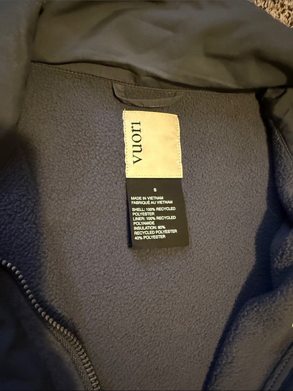 Vuori Quarter-Zip Fleece Pullover in Dusk Periwinkle - Picture 6 of 7